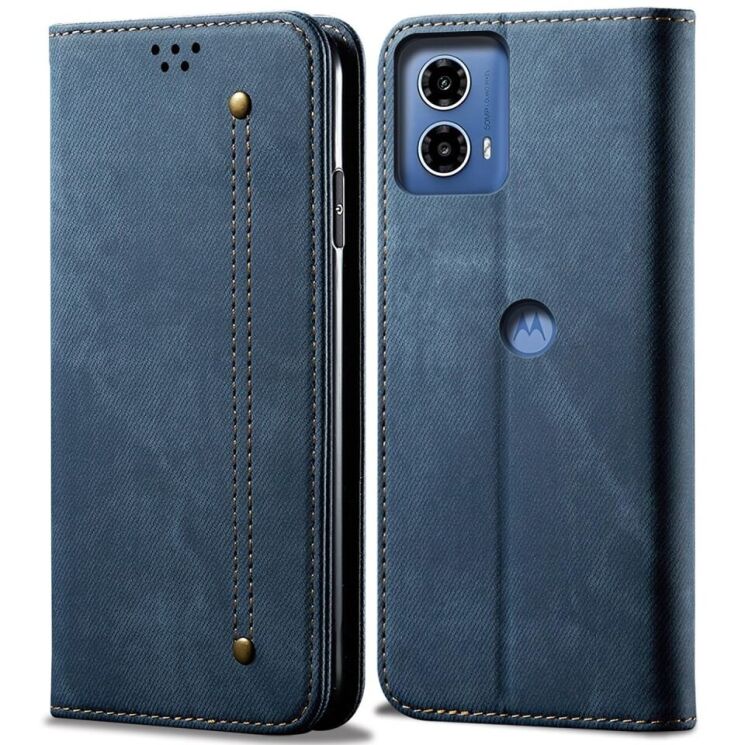 Чехол-книжка UniCase Jeans Wallet для Motorola Edge 50 Fusion - Blue: фото 1 из 6