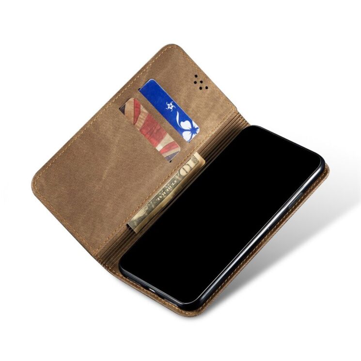 Чехол-книжка с кармашками UniCase Jeans Wallet для Xiaomi Mi 11 Ultra - Khaki: фото 4 из 8
