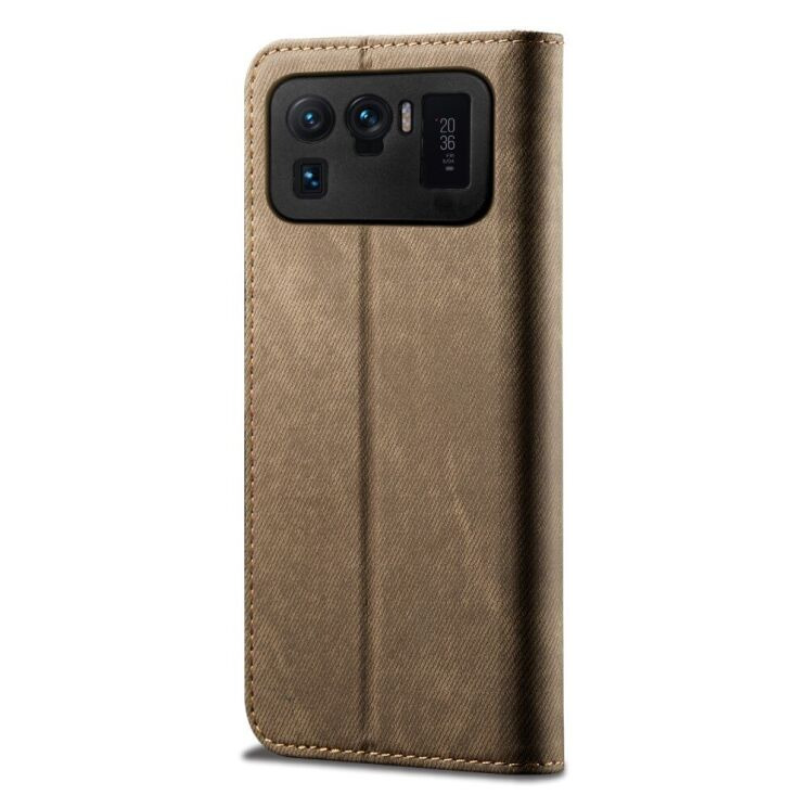Чехол-книжка с кармашками UniCase Jeans Wallet для Xiaomi Mi 11 Ultra - Khaki: фото 3 из 8