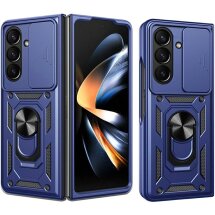 Чехол (PC+TPU) с подставкой Deexe Armor Shield (FF) для Samsung Galaxy Fold 8 Ultra - Blue: фото 1 из 11