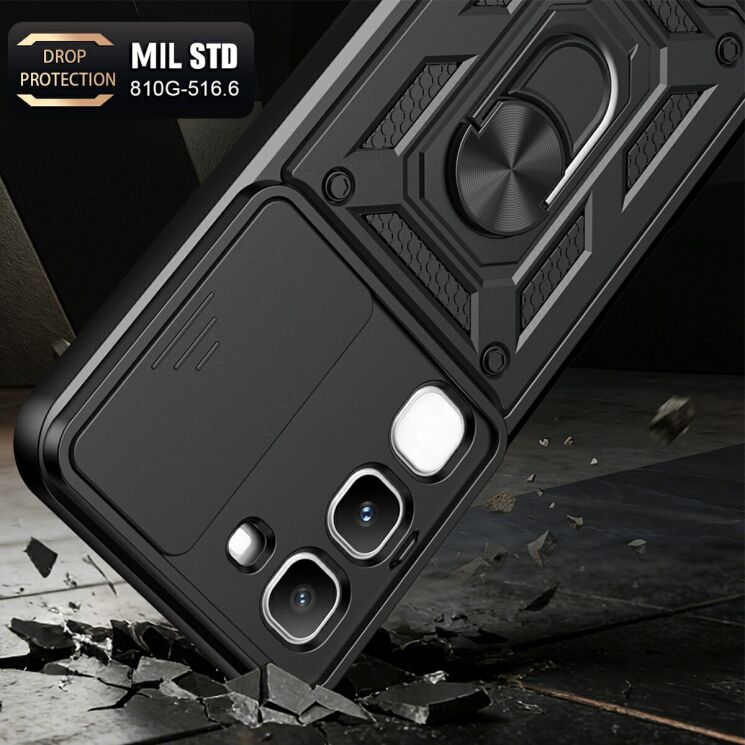 Чохол із захистом камери Deexe Armor Shield для Infinix Hot 70 Pro - Silver: фото 2 з 9