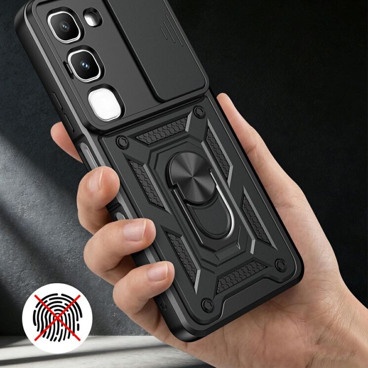 Чохол із захистом камери Deexe Armor Shield для Infinix Hot 70 Pro - Silver: фото 5 з 9