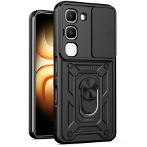 Чохол із захистом камери Deexe Armor Shield для Infinix Hot 70 Pro - Black: фото 1 з 9
