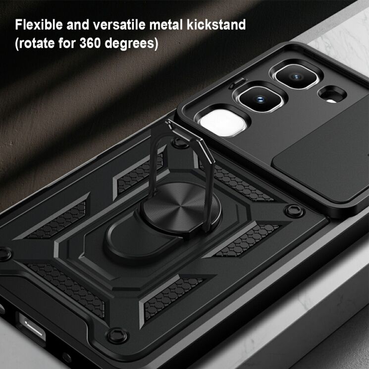 Чохол із захистом камери Deexe Armor Shield для Infinix Hot 70 Pro - Silver: фото 7 з 9