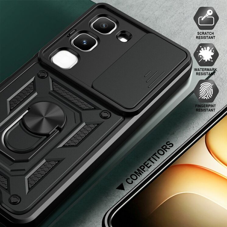 Чохол із захистом камери Deexe Armor Shield для Infinix Hot 70 Pro - Silver: фото 4 з 9