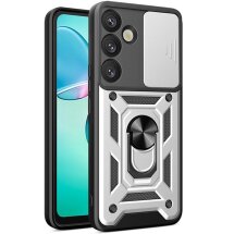 Чехол с защитой камеры Deexe Armor Shield для Samsung Galaxy A57 (A576) - Silver: фото 1 из 9