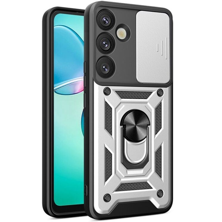 Чехол с защитой камеры Deexe Armor Shield для Samsung Galaxy A57 (A576) - Silver: фото 1 из 9