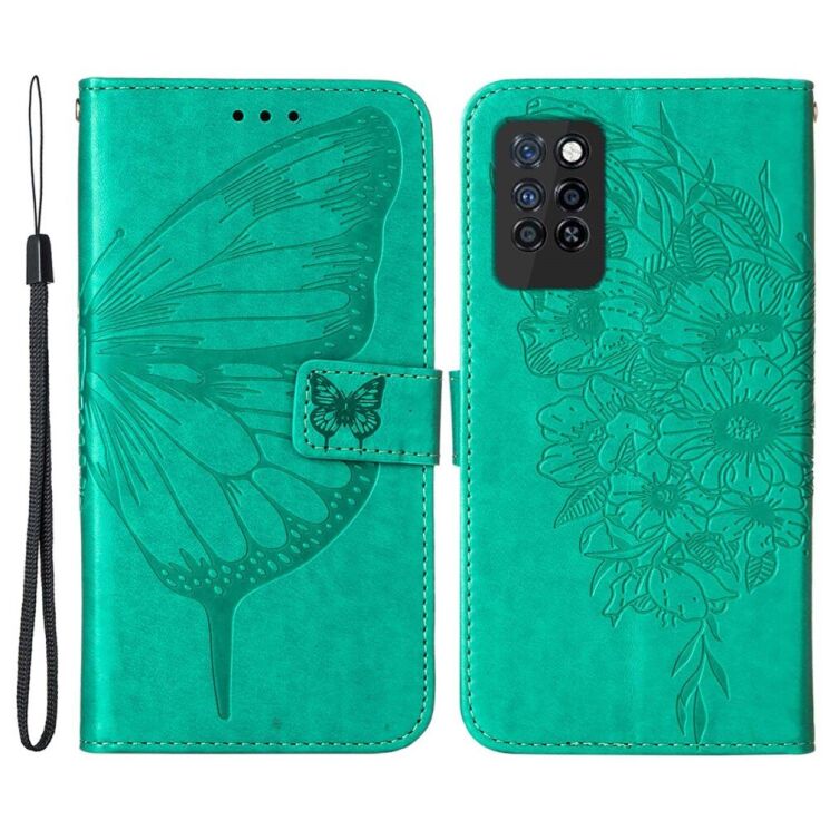 Чехол-книжка с рисунком UniCase Butterfly Pattern для Infinix Note 10 Pro (X695C) - Green: фото 1 из 10