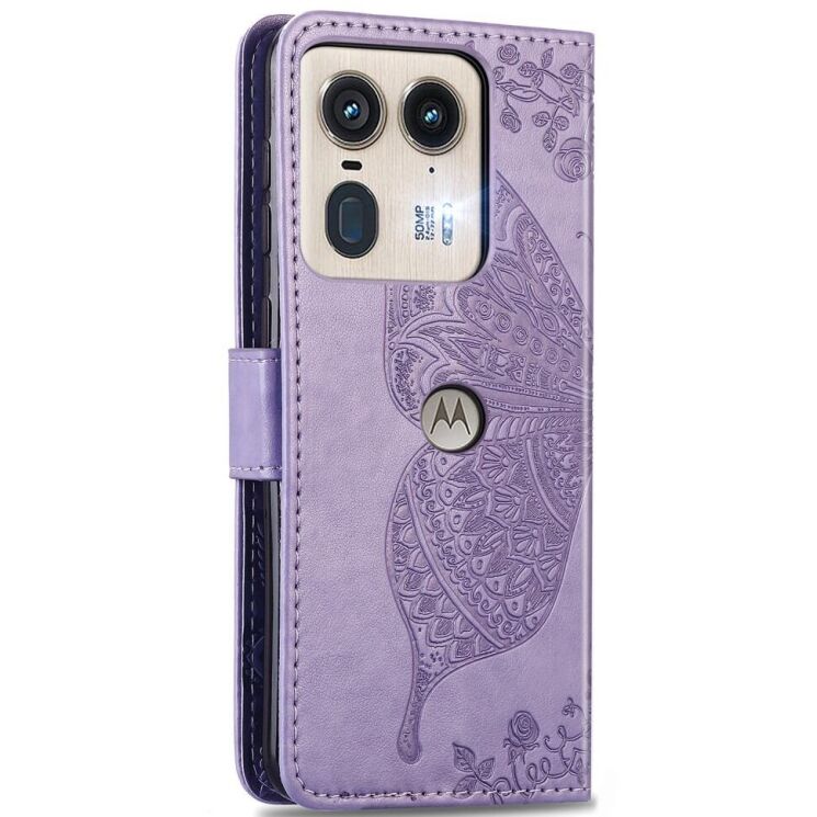 Чехол UniCase Butterfly Pattern для Motorola Edge 50 Ultra - Light Purple: фото 5 из 8