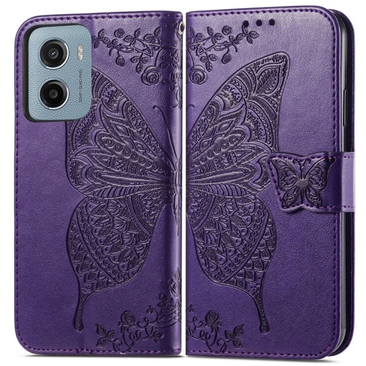 Чехол UniCase Butterfly Pattern для Motorola Moto G05 - Dark Purple: фото 2 из 11