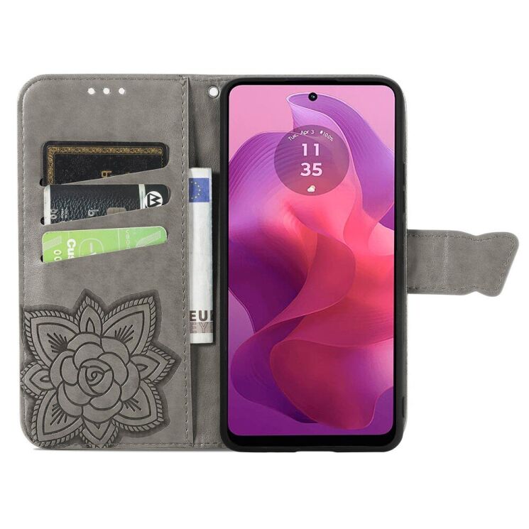 Чехол UniCase Butterfly Pattern для Motorola Moto G24 / G04 / G04s / E14 - Grey: фото 2 из 8