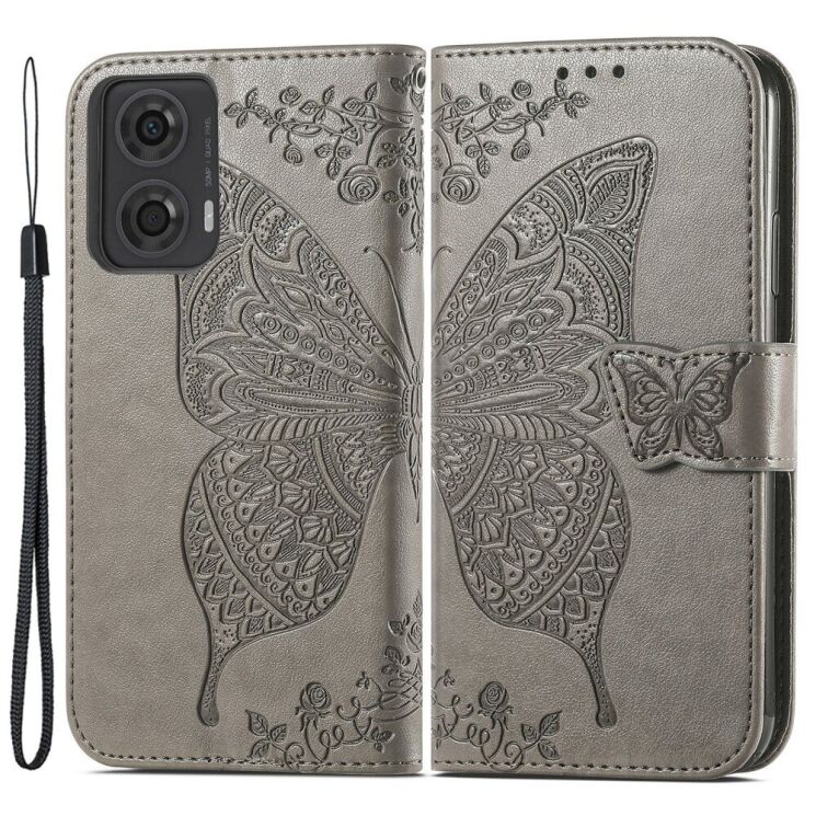 Чехол UniCase Butterfly Pattern для Motorola Moto G24 / G04 / G04s / E14 - Grey: фото 1 из 8