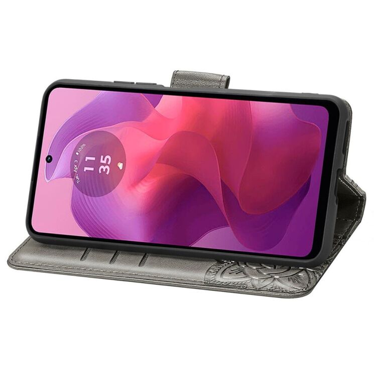 Чехол UniCase Butterfly Pattern для Motorola Moto G24 / G04 / G04s / E14 - Grey: фото 3 из 8