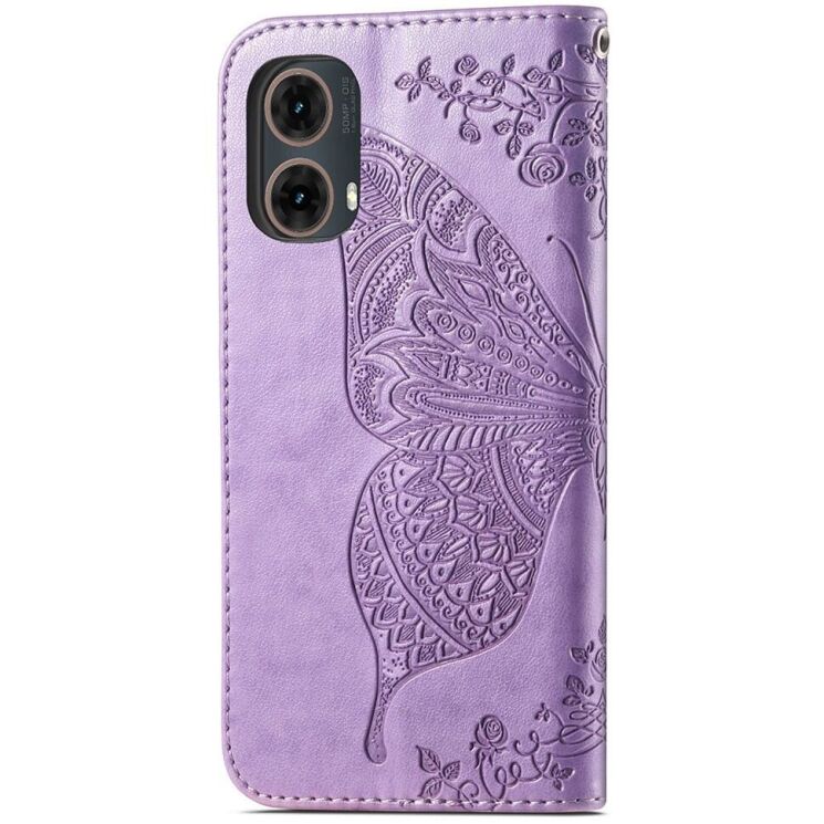 Чехол UniCase Butterfly Pattern для Motorola Moto G85 - Light Purple: фото 5 из 6