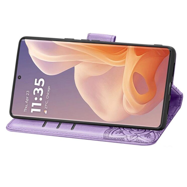 Чехол UniCase Butterfly Pattern для Motorola Moto G85 - Light Purple: фото 3 из 6