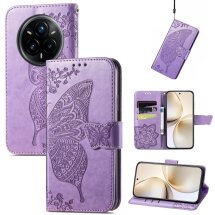 Чехол UniCase Butterfly Pattern для Realme 14 Pro Plus - Light Purple: фото 1 из 9