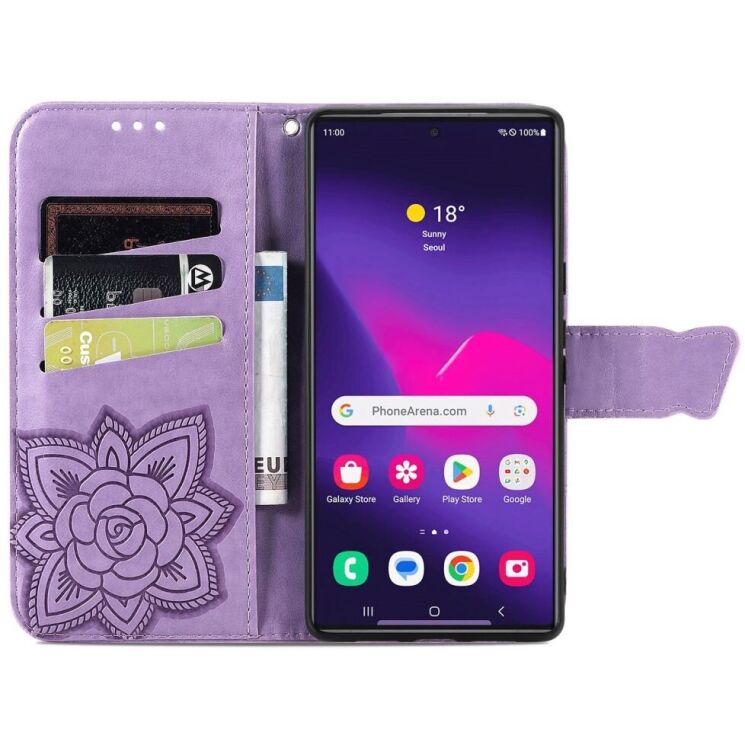 Чехол UniCase Butterfly Pattern для Samsung Galaxy S24 Ultra - Light Purple: фото 2 из 5