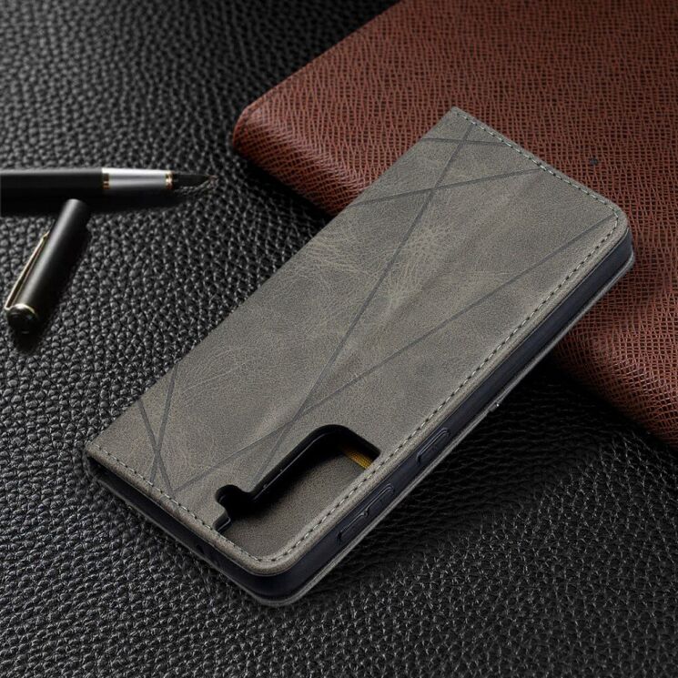Чехол UniCase Geometric Pattern для Samsung Galaxy S21 (G991) - Grey: фото 6 из 9