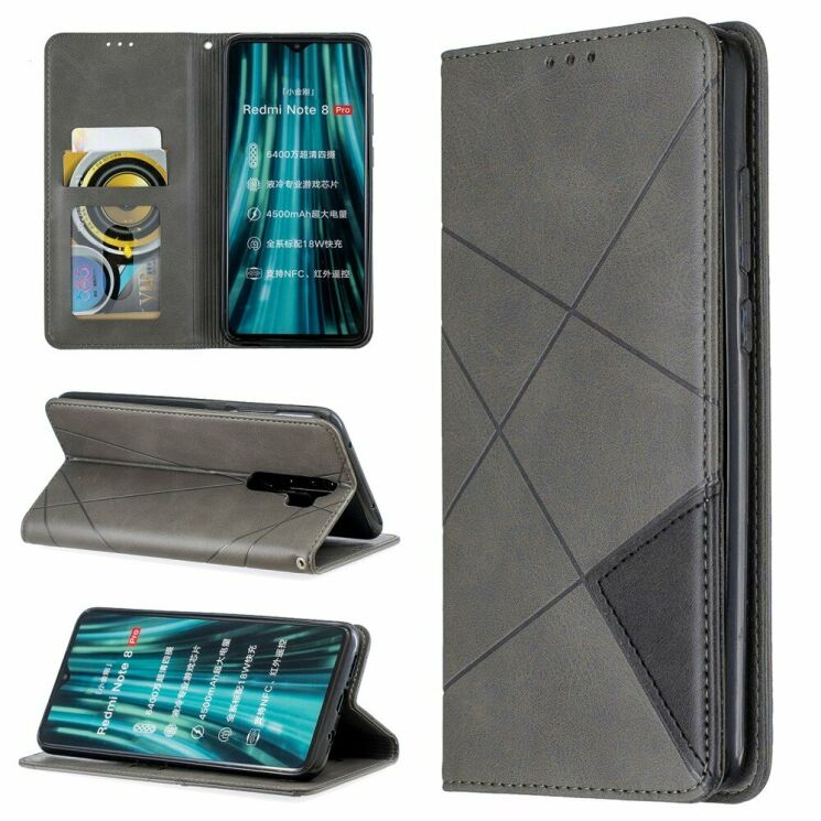Чехол UniCase Geometric Pattern для Xiaomi Redmi Note 8 Pro - Grey: фото 1 из 9