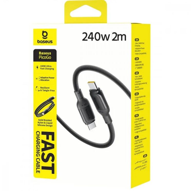 Кабель Baseus PicoGo Type-C to Type-C 240W (2m) E0423301 - Black: фото 4 з 13