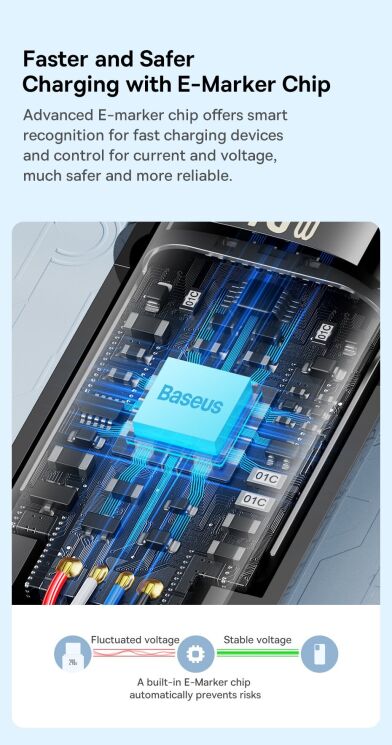 Кабель Baseus Tungsten Gold Type-C to Type-C 240W (1m) CAWJ040001 - Black: фото 10 з 17