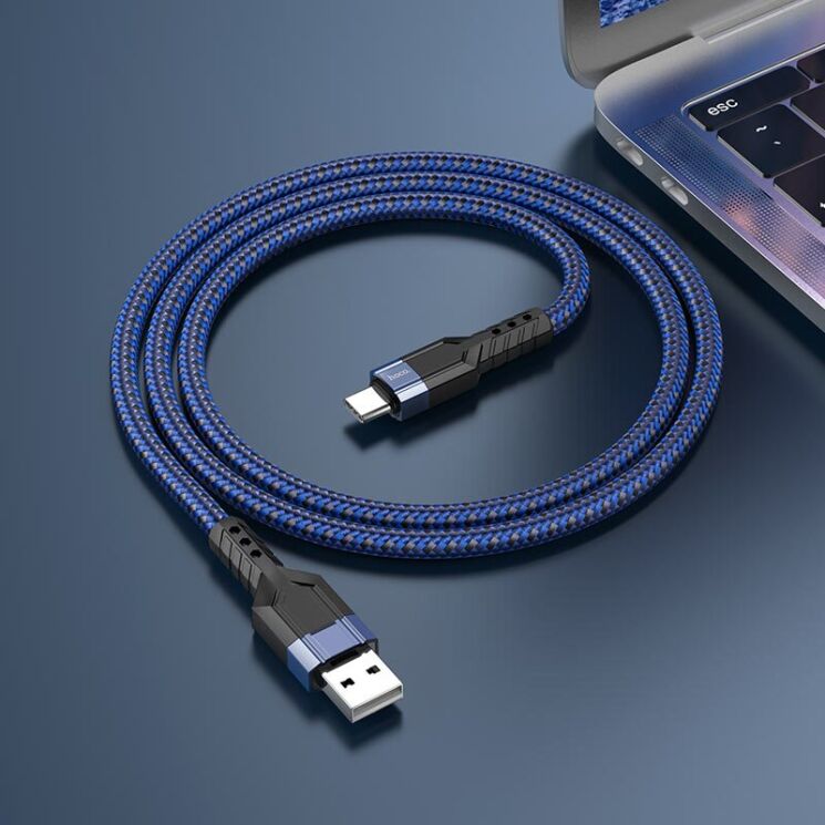 Кабель Hoco U110 USB to Type-C (3A, 1.2 m) - Black: фото 5 из 5