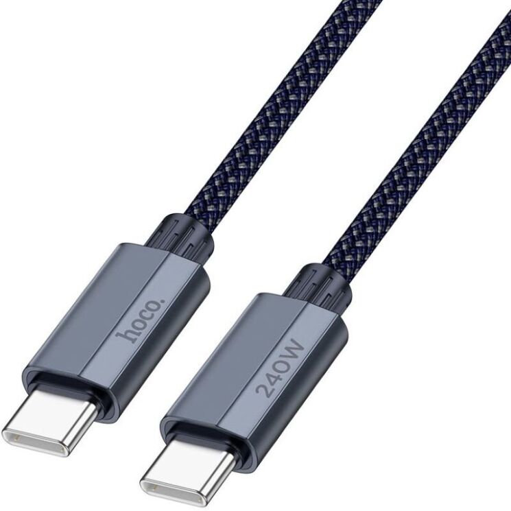 Кабель Hoco U134 Primero 240W Type-C to Type-C (5A, 1.8m) - Blue: фото 2 з 6