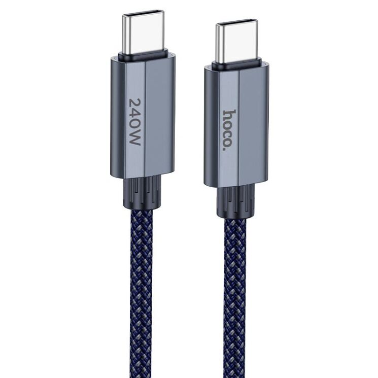 Кабель Hoco U134 Primero 240W Type-C to Type-C (5A, 1.8m) - Blue: фото 1 з 6