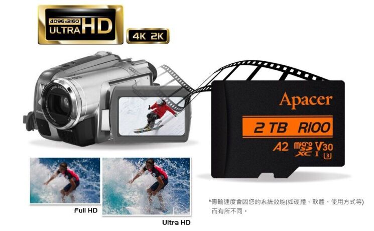 Карта памяти MicroSDXC Apacer 256GB UHS-I U3 V30 A2 + адаптер (AP256GMCSX10U8-R) - Black: фото 6 из 9