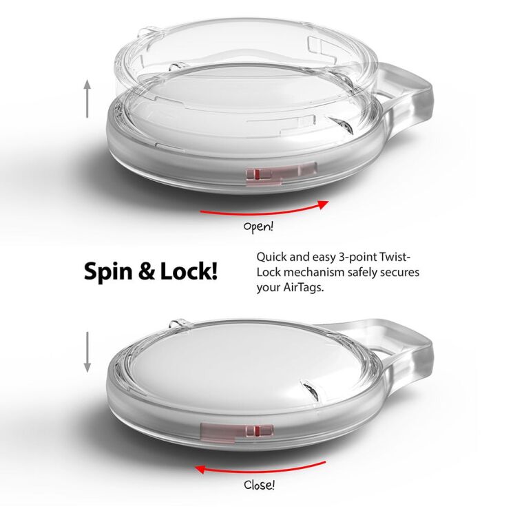 Комплект защитных чехлов (4шт) Ringke Slim Set для для Apple AirTag (8809818840370) - Clear: фото 6 из 14
