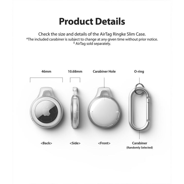 Комплект защитных чехлов (4шт) Ringke Slim Set для для Apple AirTag (8809818840370) - Clear: фото 12 из 14