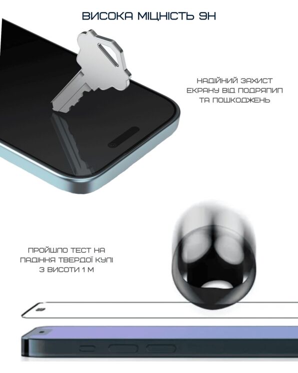 Комплект защитных стекол Anank 2.5D Privacy + Curved Clear для iPhone 16 Pro Max - Black: фото 11 из 11