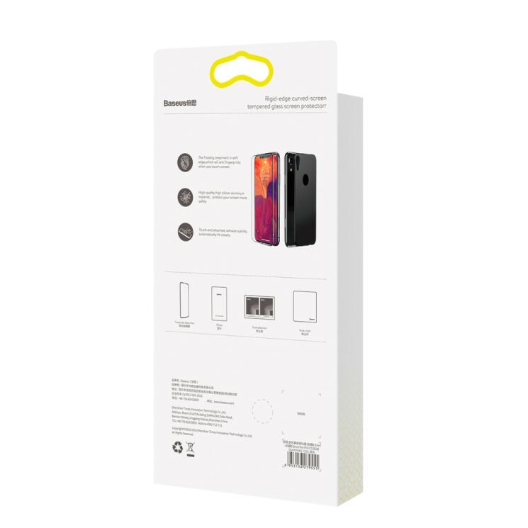 Комплект захисних стекол BASEUS 3D Full Coverage 0.3mm для Apple iPhone XR - Black: фото 10 з 25