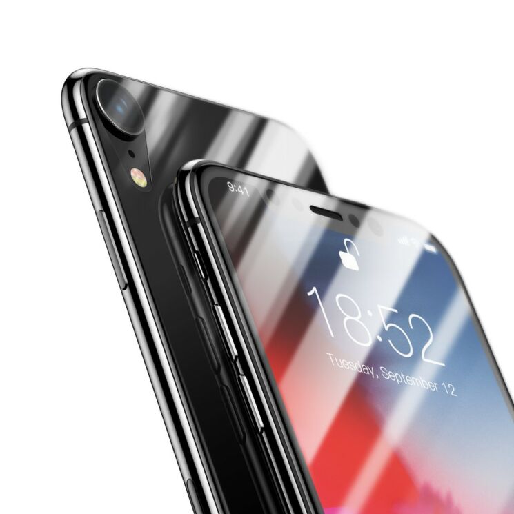 Комплект захисних стекол BASEUS 3D Full Coverage 0.3mm для Apple iPhone XR - Black: фото 4 з 25