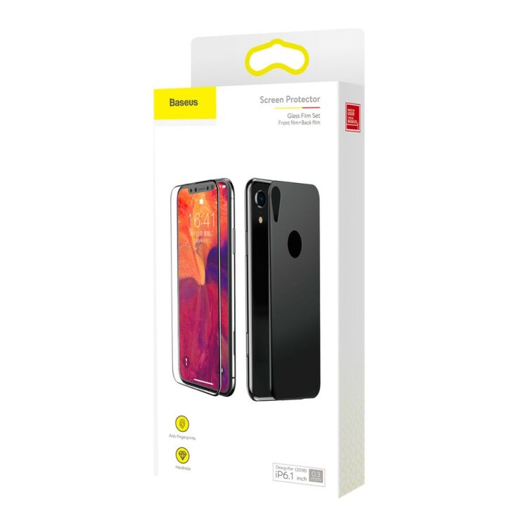 Комплект захисних стекол BASEUS 3D Full Coverage 0.3mm для Apple iPhone XR - Black: фото 9 з 25