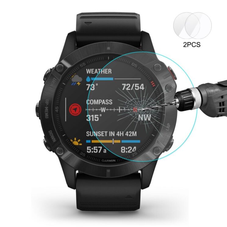 Комплект защитных стекол HAT PRINCE 0.2mm для Garmin Fenix 6: фото 2 из 7