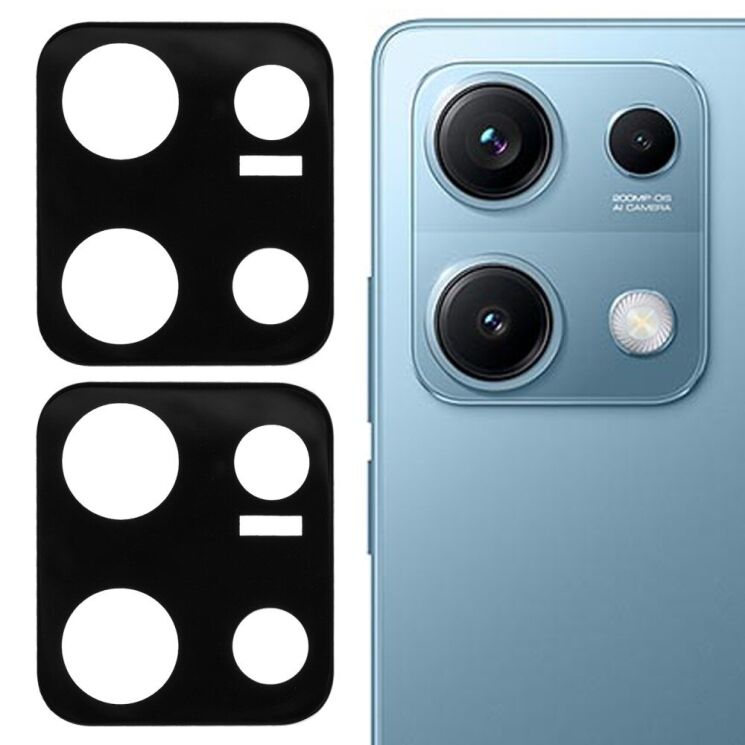 Комплект защитных стекол на заднюю камеру Deexe Black Lens Protector для Xiaomi Redmi Note 14S - Black: фото 1 из 5
