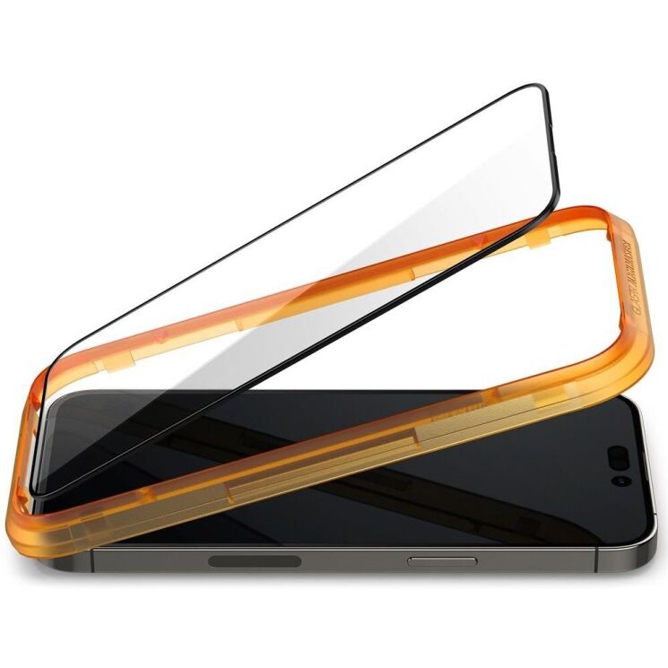 Комплект защитных стекол Spigen (SGP) GLAS.tR AlignMaster Black для Apple iPhone 14 Pro Max - Black: фото 2 из 10
