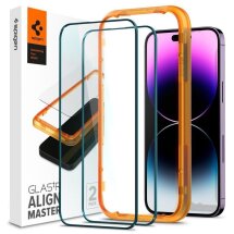 Комплект защитных стекол Spigen (SGP) GLAS.tR AlignMaster Black для Apple iPhone 14 Pro Max - Black: фото 1 из 10