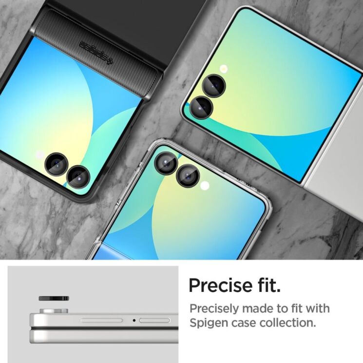 Комплект захисних стекол Spigen (SGP) Optik Pro Lens Protector для Samsung Galaxy Flip 7 (AGL09587) - Black: фото 11 з 13