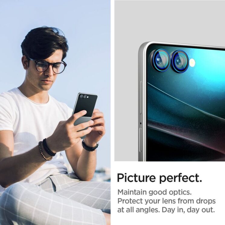 Комплект захисних стекол Spigen (SGP) Optik Pro Lens Protector для Samsung Galaxy Flip 7 (AGL09587) - Black: фото 8 з 13