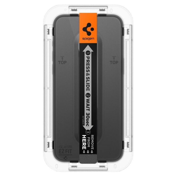 Комплект защитных стекол Spigen (SGP) GLAS.tR EZ Fit Black для Apple iPhone 15 - Black: фото 6 из 11