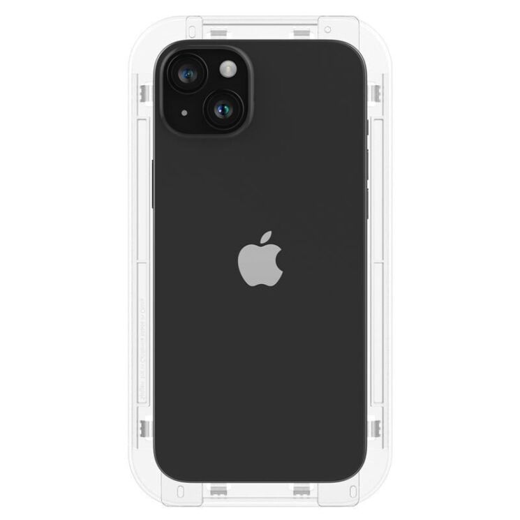 Комплект защитных стекол Spigen (SGP) GLAS.tR EZ Fit Black для Apple iPhone 15 - Black: фото 7 из 11