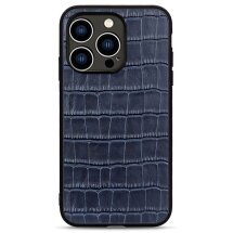 Кожаный чехол UniCase Croco Skin для Apple iPhone 14 Pro - Blue: фото 1 из 5