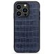 Кожаный чехол UniCase Croco Skin для Apple iPhone 14 Pro - Blue (301359L). Фото 1 из 5