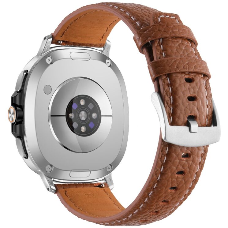 Шкіряний ремінець Deexe Classic для Samsung Galaxy Watch 8 (40/44mm) / 8 Classic - Brown: фото 1 з 5