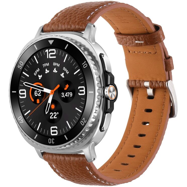 Шкіряний ремінець Deexe Classic для Samsung Galaxy Watch 8 (40/44mm) / 8 Classic - Brown: фото 2 з 5