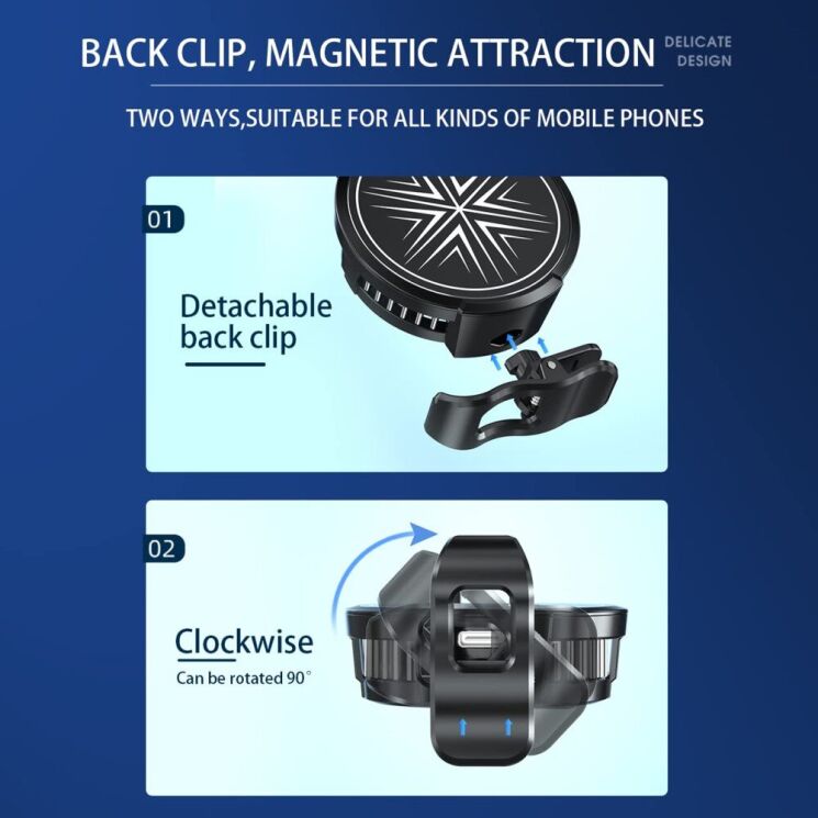 Кулер-вентилятор для смартфона Deexe N5 Magnetic Design - Black: фото 3 из 6