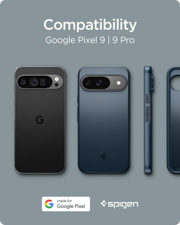 Пластиковый чехол Spigen (SGP) Thin Fit для Google Pixel 9 / 9 Pro - Metal Slate: фото 11 из 16