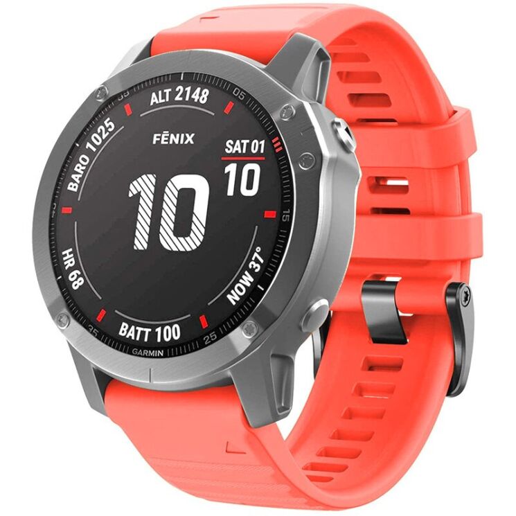 Ремешок ArmorStandart Silicone для часов Garmin с креплением Quick Fit 22mm - Coral Red: фото 2 из 4